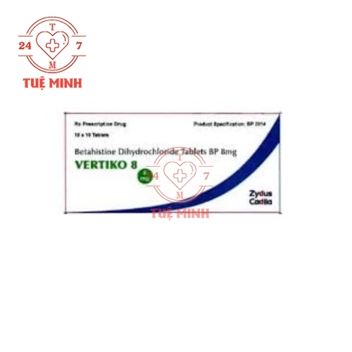 Vertiko 8 Zydus Cadila - Thuốc điều trị hội chứng Méniére